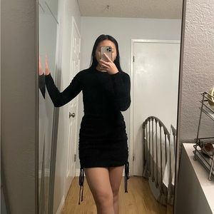 LIONESS BLACK LONG SLEEVED MINI DRESS